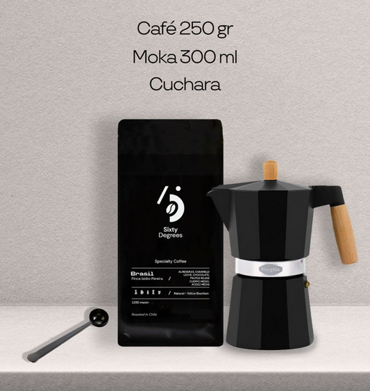 Pack Café de Especialidad con Cafetera Italiana Moka y cuchara medidora – Sixty Degrees